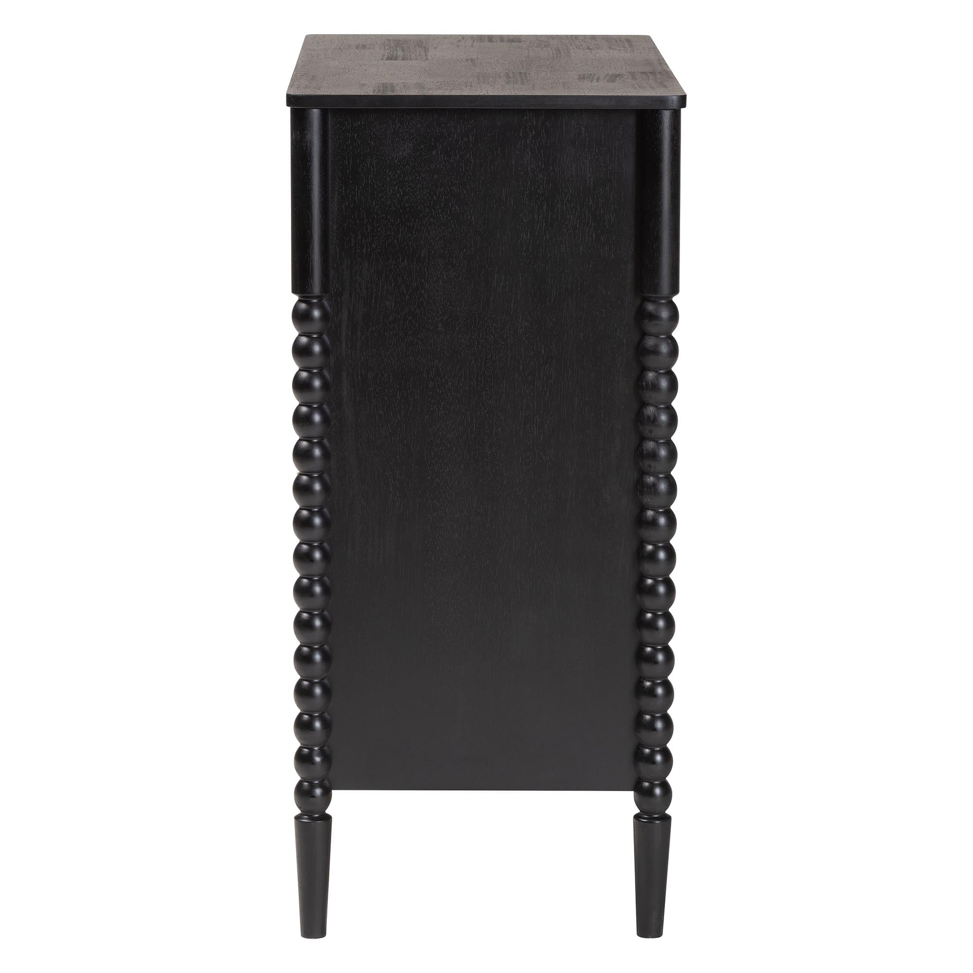 Baxton Studio Lucera Mid-Century Chest, 4-Drawer, Black