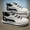 White And Black, variant on Men'S Spring New Arrival Trendy Versatile Sneakers | Comfortable Wear-Resistant Footwear, Zipper Closure, Low-Top Design , EVA Upper, Rubber Sole, Inner, Solid Color Pattern,