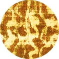 thumbnail image 1 of Ahgly Company Indoor Round Abstract Yellow Modern Area Rugs, 6' Round, 1 of 4
