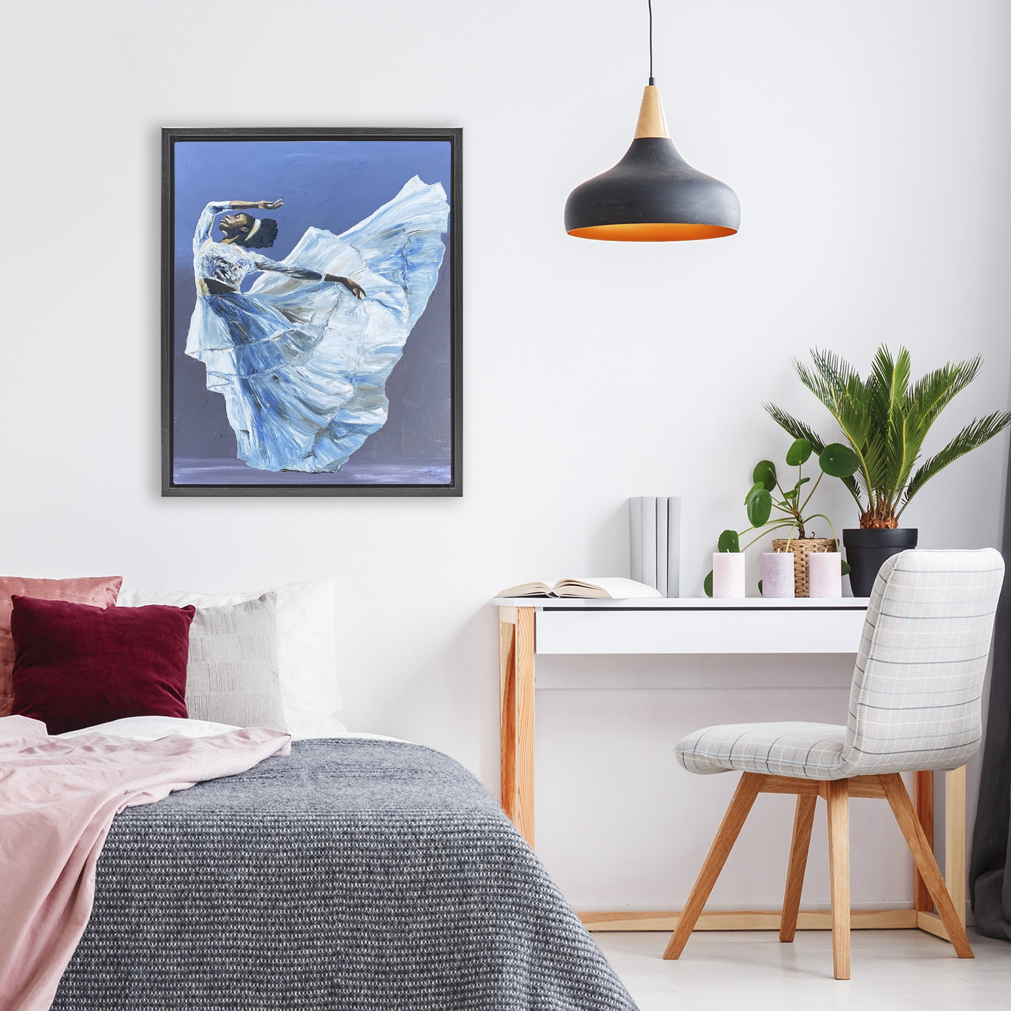 Stupell Industries Young Queen Dancer Black Framed Floater Canvas Wall Art, design by Lauren Luna