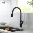 thumbnail image 3 of KIBI High Arc Pull Out Single Level Lead Free Brass Kitchen Faucet with Sprayer and Soap Dispenser, 3 of 10