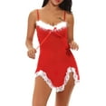 thumbnail image 3 of Enwejyy Womens Christmas Lingeries Underwear Sexy Backless Lace Mesh Feathers Exotic Nightdress with G-Strings Babydoll Lingeries, 3 of 5