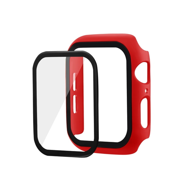 YSTINNG Étui Rigide en PC, Lot de 2, avec Protecteur d'Écran en Verre Trempé pour Apple Watch Series 8/7, Ultra Mince, Résistant aux Rayures, A311-001