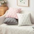 thumbnail image 5 of Pack of 2 Faux Wool Throw Pillow Covers 24x24 Inches Soft Couch Cushion Cover with Velvet Decorative Cushion Cover for Living Room, Bedroom,Car,Office (Dark Grey), 5 of 15