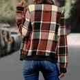 thumbnail image 5 of Women's Casual Jackets 2025 Fashion Casual Zip Up Flannel Plaid Jackets Long Sleeve Baggy Outwear Coat Fall Clothes,Red Women's Casual Jackets L, 5 of 7