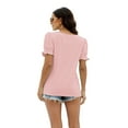 thumbnail image 4 of Womens Square Neck T Shirts Ruffle Trim Sleeve Casual Fashion Summer Tops, 4 of 5