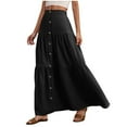 thumbnail image 2 of Clearance under 10$ Sevevn Women Solid Color Fashion Casual Elastic Waist Tie Pocket Ankle Skirt Great Gifts for Less Black XL, 2 of 8
