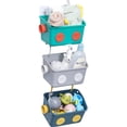 thumbnail image 1 of ZHAOCHENG Cesta organizadora de almacenamiento de juguetes de baño, 3 capas, diseño de robot colorido, para montar en la pared, para ducha de niños, con ganchos para champú, 1 of 5