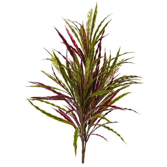 Nearly Natural Plastic 28" Green Fall Vanilla Grass Artificial Plant (Set of 3)