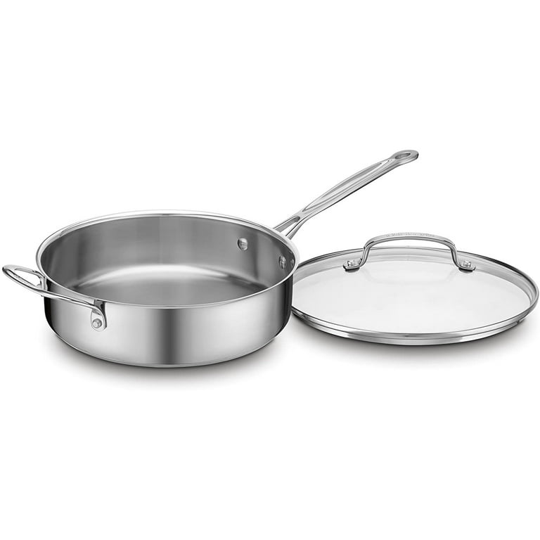 Cuisinart Chef's Classic Stainless Steel Saute Pan, Black, 12