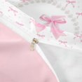thumbnail image 4 of Manfei Dreamy Personalized Initial M Duvet Cover Set for Kids Girls,Pearl Bow Tie Bedding Full for Teens Women,Pink Reversible,Ultra Soft Home Decor,3-Piece,No Comforter, 4 of 6