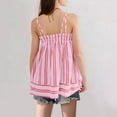 thumbnail image 6 of Tumotour Summer Tank Tops For Women Square Neck Striped Sleeveless Tunic Smocked Spaghetti Strap Camisole Tops Pockets Casual Color Block Ruffle Hem Peplum Tops, 6 of 8