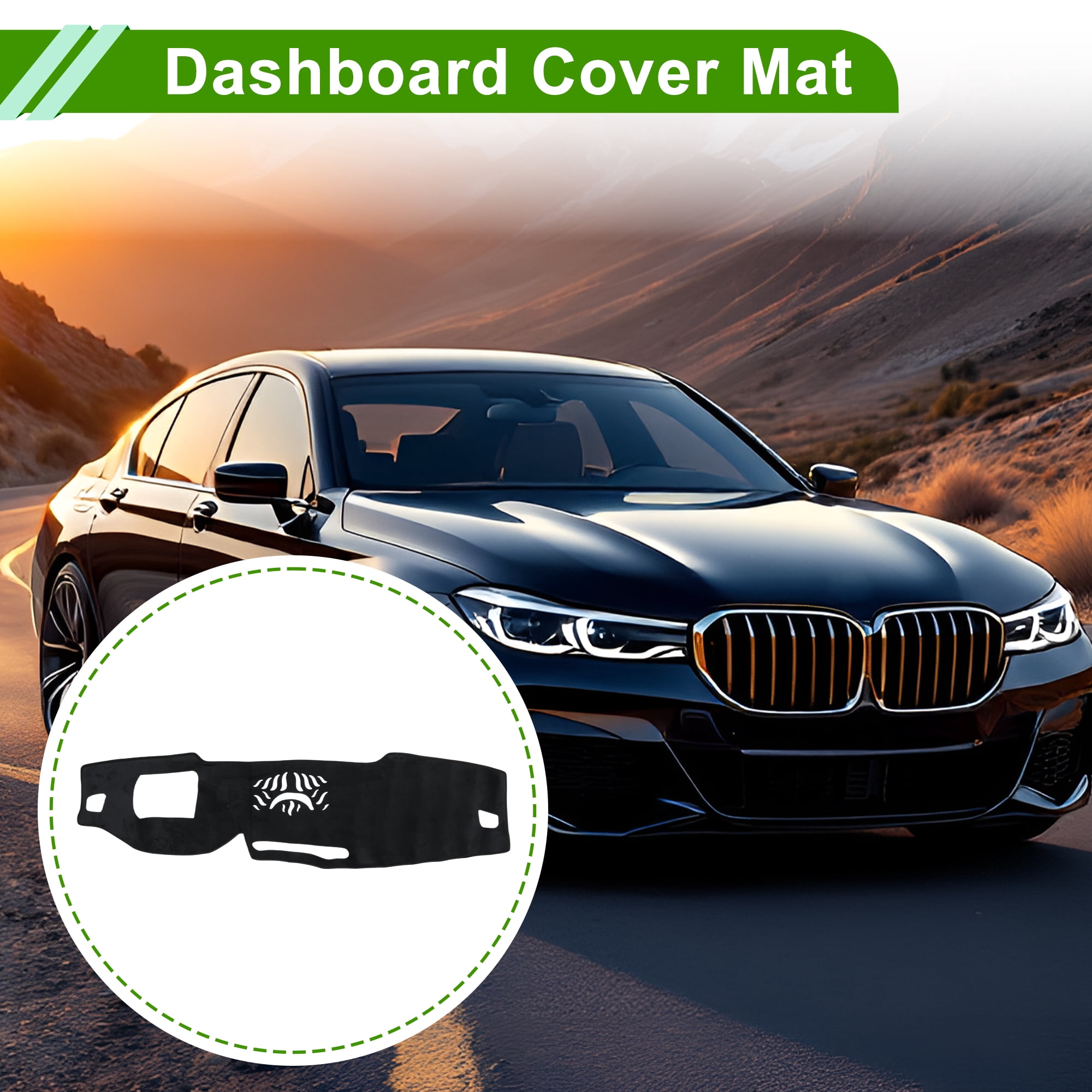Unique Bargains Dashboard Cover for BMW 7-Series 2016-2020 with Hud Dash Cover Mat Carpet Center Console Dash Cover Mat Car Interior Flannel Black 1 Pcs