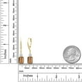 thumbnail image 2 of Gem Stone King 18K Yellow Gold Plated Silver Brown Tiger Eye White Moissanite and White Topaz Dangle Earrings for Women (4.68 Cttw, Gemstone Birthstone, Emerald Cut 9X7MM), 2 of 4