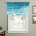 thumbnail image 2 of Teal Summer Beach Balloon Curtains for Bedroom/Front Door/Bathroom, Coastal Nautical Seaside Ocean Tie Up Curtains 63 Inch Length Light Filtering Kitchen Curtains Shades for Windows 46"x63", 2 of 8