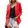 thumbnail image 3 of Vedolay Womens Coat Women's Fashion Blazer Jackets Long Sleeve Business Suit Jackets with Pockets,Red L, 3 of 5