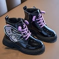 thumbnail image 3 of Dpytoraw Girls Butterfly Decoration Lace Shoes Fashion Mesh Lace Boots Non Breathable Boots Size 12-18 Months, 3 of 5