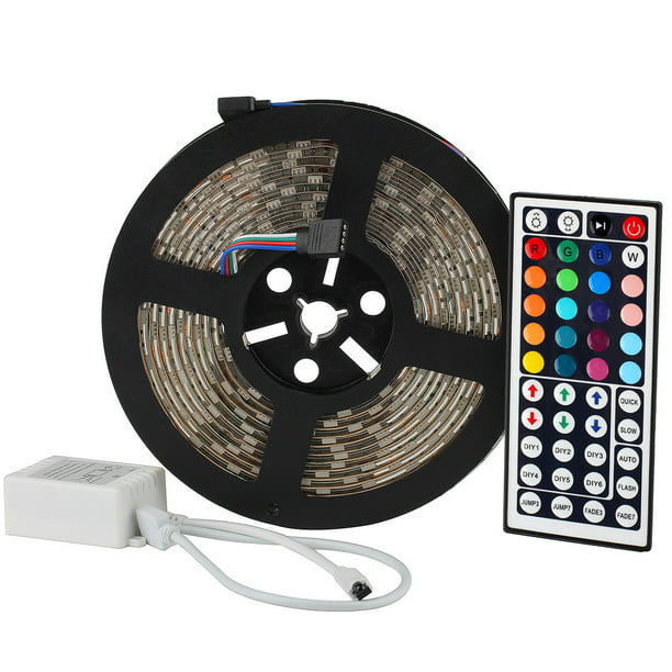 SUPERNIGHT 16.4FT SMD 5050 Waterproof 300LEDs RGB Flexible LED Strip Light  Lamp Kit + 44Key IR Remote Controller(NO POWER SUPPLY) - Walmart.com
