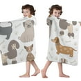 thumbnail image 4 of Cartoon Dog Hooded Bath Towel，50"x30" for Ages 3 To 12 Kids, Quick Dry Lightweight Soft Microfiber Hood Beach Towel Cover Up for Kids, 4 of 7