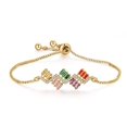 thumbnail image 2 of Para mi hija: pulsera ajustable con línea ondulada y cristales, pulsera con circonitas de colores, pulseras para mujer y niña, 2 of 8