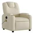 thumbnail image 3 of Massage Recliner Chair Cream - Vibration 6-Point, Adjustable Recliner, Modern Home Theater Seating, 3 of 9