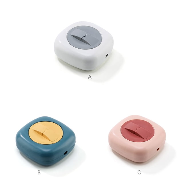 Charging Data Cable Organizer Rotatable Waterproof Protection Portable Travel Plastic Waterproof Wire Winder School Office Line Storage Case Blue Yellow