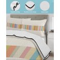 thumbnail image 3 of Full Size Quilt Bedding Set, Modern Striped Minimalist Reversible Summer Quilt 3 Pieces, Colorful Vintage Stripes Lightweight Bedspreads Coverlets with 2 Pillow Shams for All Seasons, 3 of 5