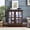 Cherry, variant on Retro LED Curio Display Cabinet with Adjustable Shelves, Antique Glass Showcase for Living Room, Home Decor Storage Cabinet with Lattice Doors, 30.32L x 15.75W x 32.09H Inches, Black