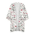 thumbnail image 4 of Luxalzxs Summer Cardigans for Women Lightweight 3/4 Sleeve Cute Floral Print Open Front Beach Cover Up Loose Plus Size Sheer Chiffon Kimono Cardigans Jackets, 4 of 5