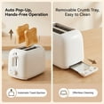 thumbnail image 6 of Asoricing 2-Slice Toaster,6 Shade Settings,Removable Crumb Tray,White Easy for Breakfast, 6 of 9