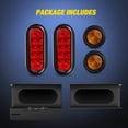 thumbnail image 2 of Nilight 2PCS Steel Trailer Light Boxes Housing Kit w/ 6Inch Oval Red Tail Lights 2 Inch Round Amber Side Marker 3LED License Plat, 2 of 7