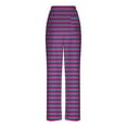thumbnail image 4 of Tnhcen Women's Striped Flannel Pajama Pants Winter Fleece-Lined Sleepwear 100% Polyester Elastic Waist Lounge Pants Soft Cozy Home Wear S-2XL, 4 of 7