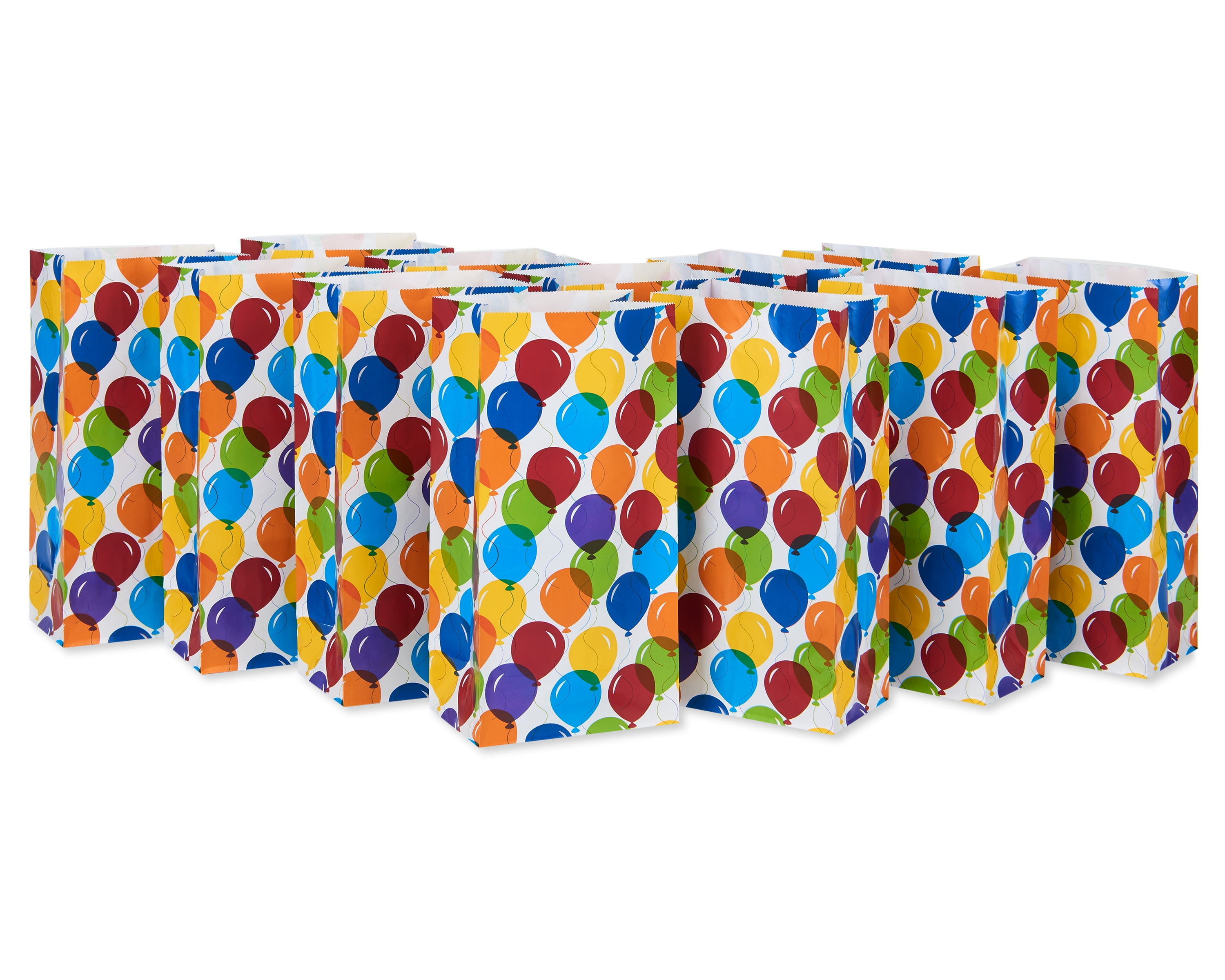 American Greetings Multicolor Balloon Birthday Treat and Favor Bags, 12-Count