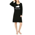 thumbnail image 4 of HDE Womens Sleepwear Cotton Nightgowns Long Sleeve Sleepshirt Print Night Shirt (Bearly Awake, 4XL/5XL), 4 of 5