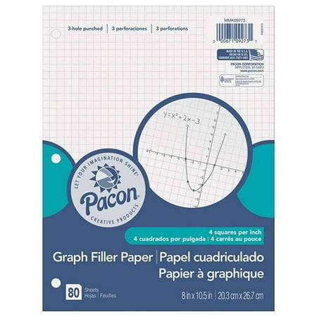 Pacon PACMMK09273BN Graph Paper 0.25 in. Grid Rulling, Pack of 12