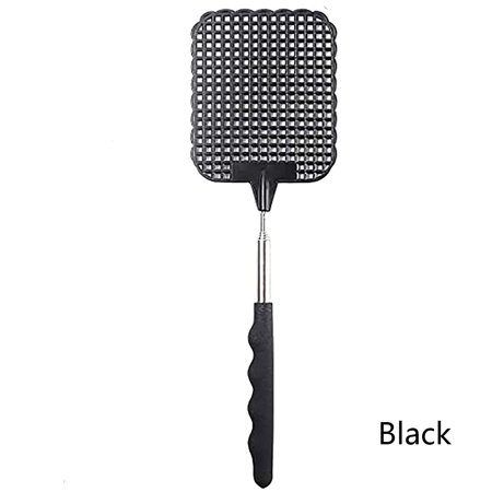 Indoor Extendable Household Cleaning Tools Household Dusters Fly Swatter Flyswatter Stainless Steel Handle BLACK