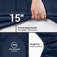 thumbnail image 3 of Sábana bajera ajustable Utopia Bedding, 137 x 191 cm, bolsillo profundo, azul marino, 3 of 8