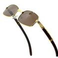 thumbnail image 2 of Sunglasses Men Brown Shades Small Rectangular Woody Fashion Street, 2 of 5