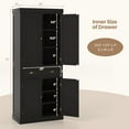 thumbnail image 3 of Gymax 72'' Kitchen Pantry Storage Cabinet Tall Freestanding Cupboard w/ 4 Doors Large Drawer Brown, 3 of 8