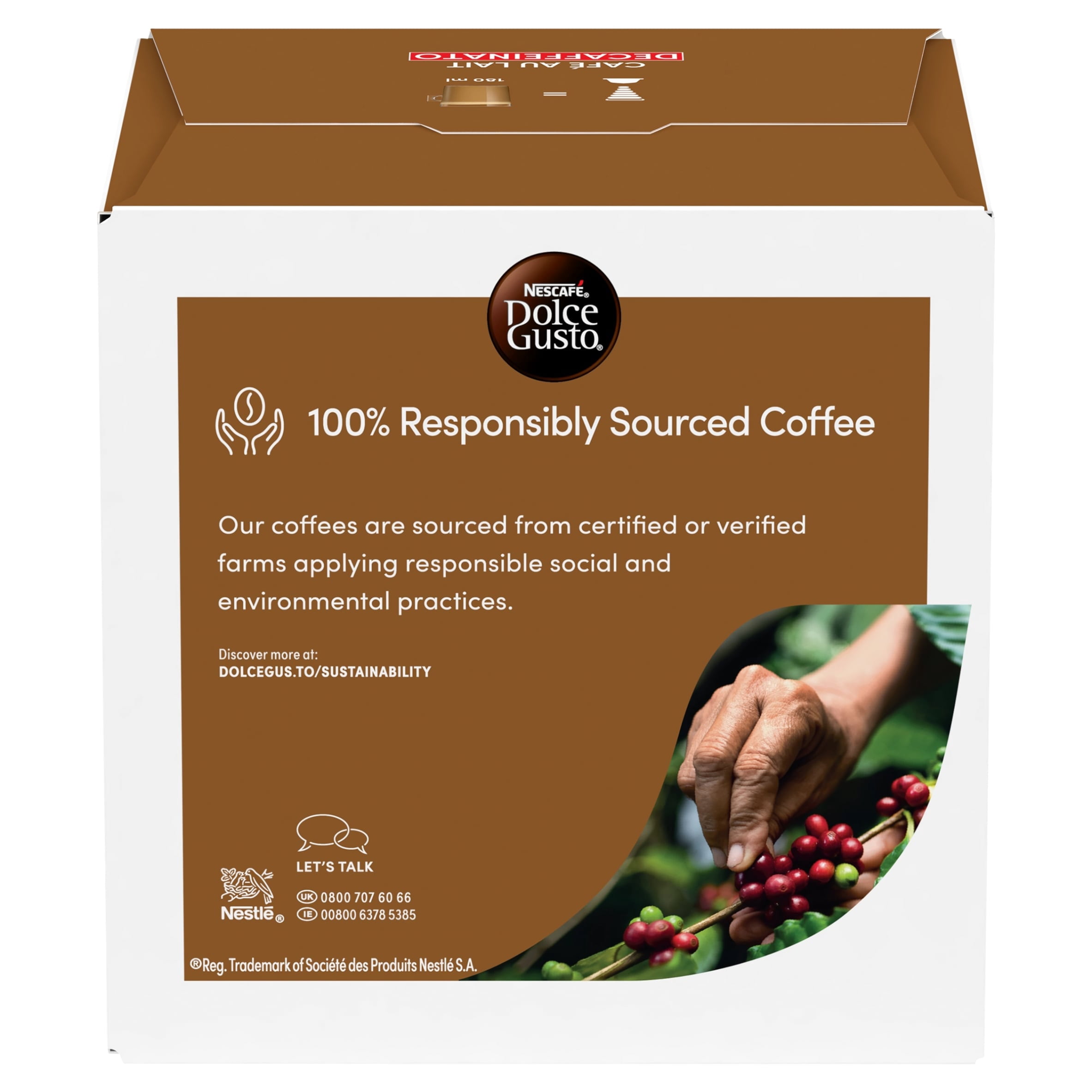 Nescafe Dolce Gusto CafÃ© Au Lait Decaff Coffee Pods x16 160g, Imported from Britain
