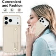 thumbnail image 2 of for iPhone 17 Pro Max Case with Card Holder,Stand,Adjustable Strap,PU Shockproof Anti-drop Multi-function Phone Protective Shell,Off-white,iPhone 17 Air-6.5", 2 of 8