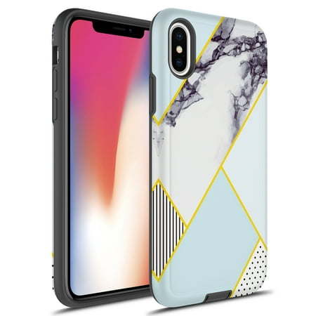 IPHONE X Case, IPHONE 10 Case, Torryka Graphic Design Fashion Beautiful Cute Girl Ultra Thin Slim Shockproof Drop Protection Impact Armor Protective Cover for IPHONE X - Geometric