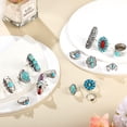 thumbnail image 3 of Juego de anillos Kigeli Vintage Turquesa, 78 unidades, chapados en plata, para mujer, 3 of 6