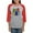 Heather/Red, variant on - Dinosaur Easter Eggs - Womens Baseball Tee
