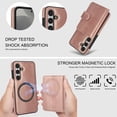 thumbnail image 5 of ELEHOLD Case for Samsung Galaxy A15, 2-in-1 Magnetic Shockproof Leather Wallet Flip Case Cover, Detachable Card Holder with Stand,Rosegold, 5 of 5