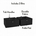 thumbnail image 4 of RiverRidge Kids 2pc 5" Collapsible Cube Fabric Storage Bins for Playroom - Black, 4 of 8