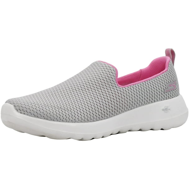 Zapatillas Skechers Go Walk Joy para mujer, gris/rosa, talla 10 de ancho