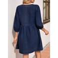 thumbnail image 2 of Vestido vaquero Sidefeel primavera/verano con manga 3/4 para mujer, 2 of 7