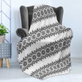 thumbnail image 4 of Oriental Soft Flannel Fleece Throw Blanket, Black White Mandala Design Floral Elements Monochrome Tattoo Pattern South, Cozy Plush for Indoor and Outdoor Use, 50" x 70", White Black, by Ambesonne, 4 of 5