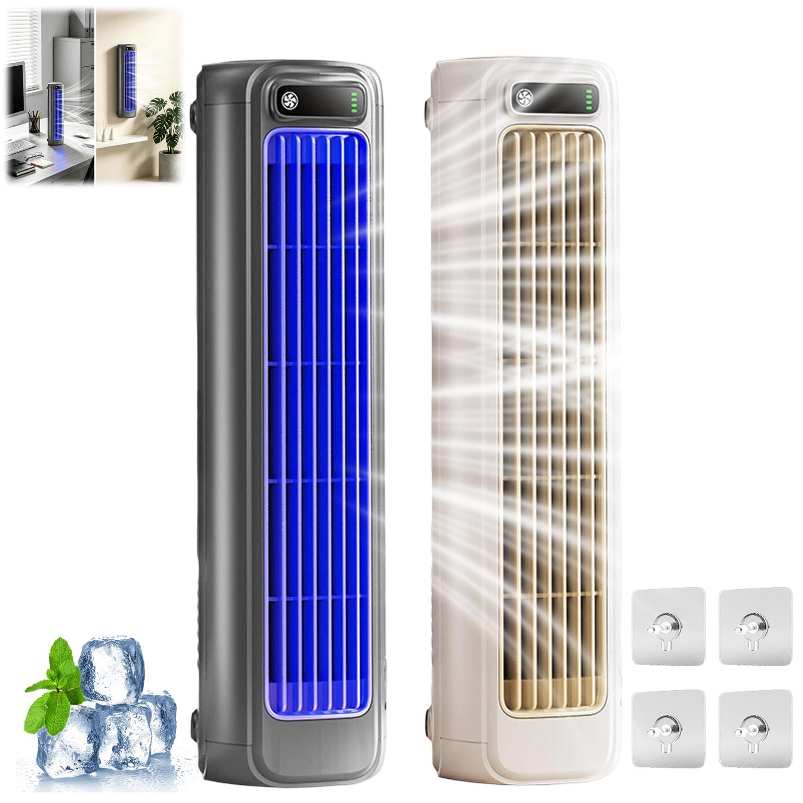 LED Touch Screen Portable Air Cooler 2026 Cooling Ace Mini Cooling Fan USB Rechargeable for Home Kitchen